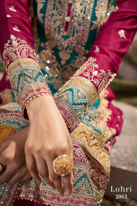 Turquoise Chinon Silk Plazo Suit