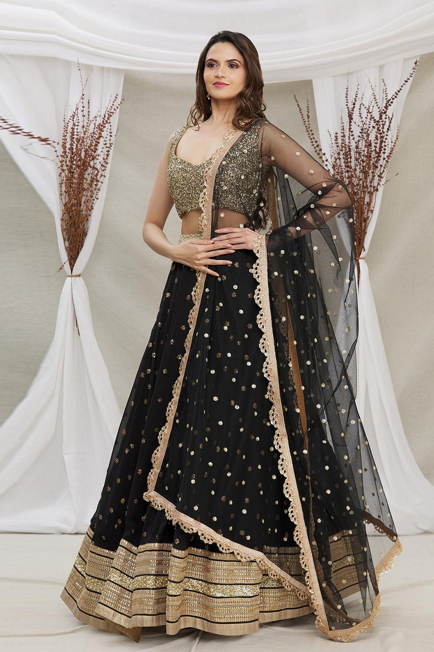 Black Georgette Lehenga Choli
