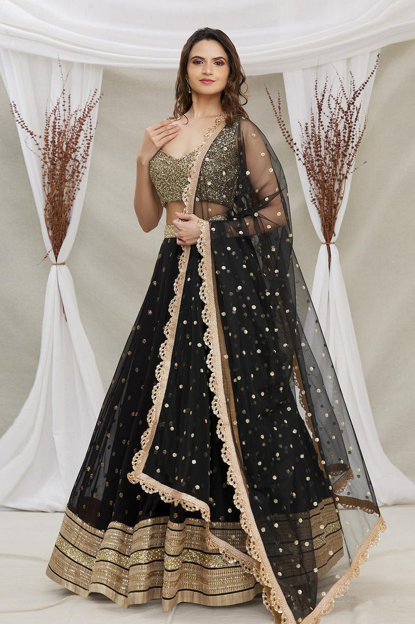 Black Georgette Lehenga Choli