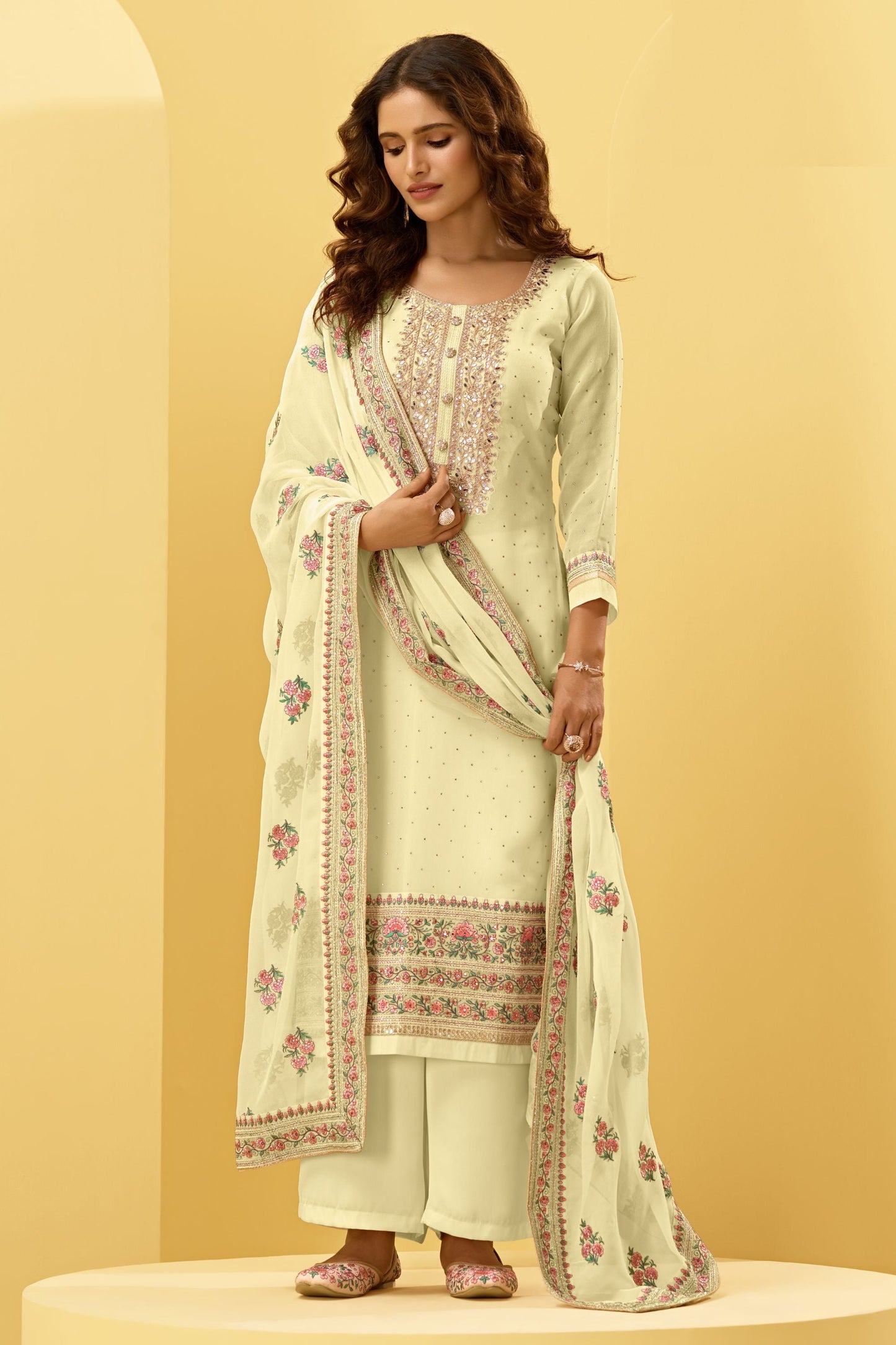 Yellow Georgette salwar suit