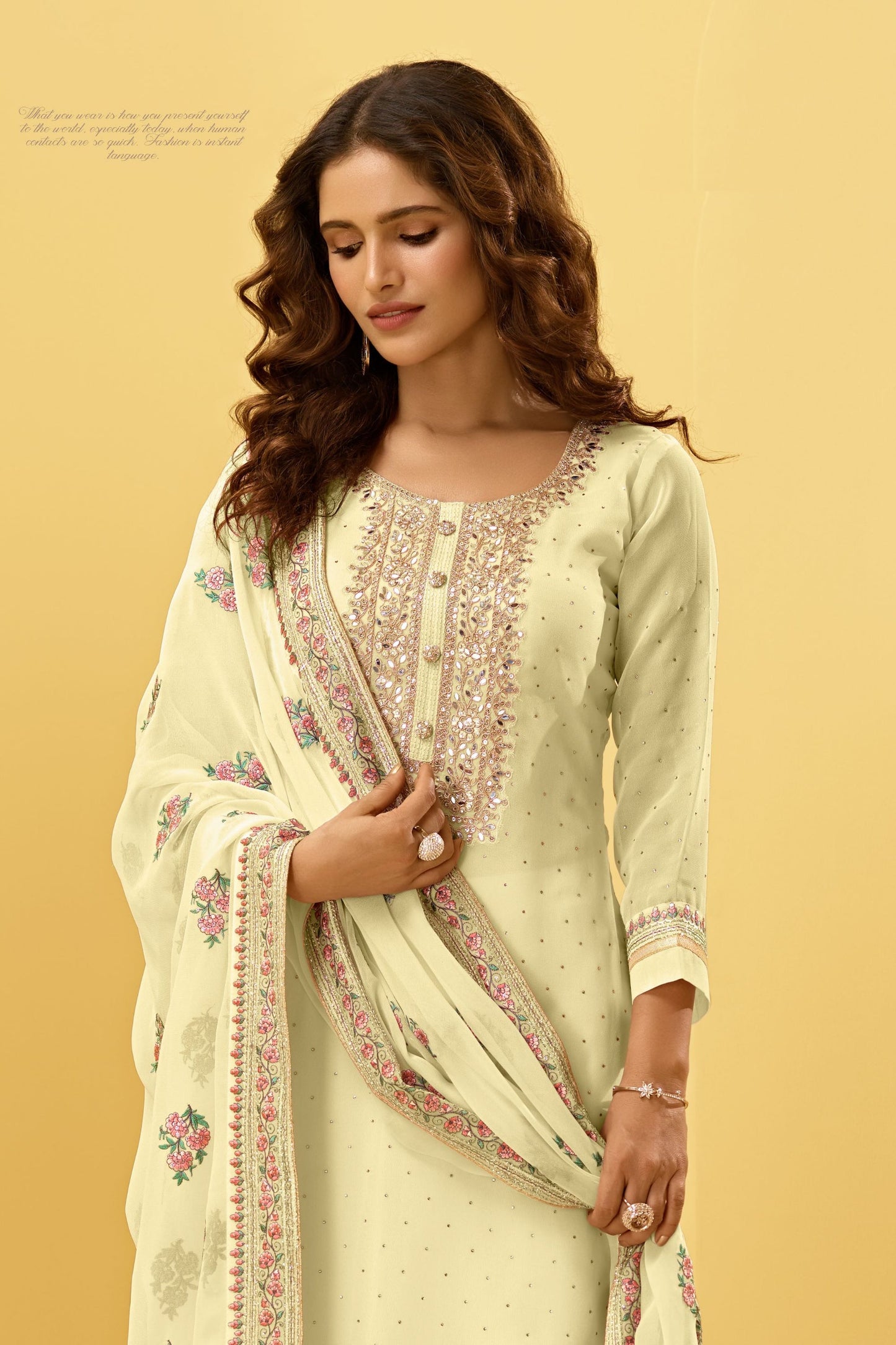 Yellow Georgette salwar suit