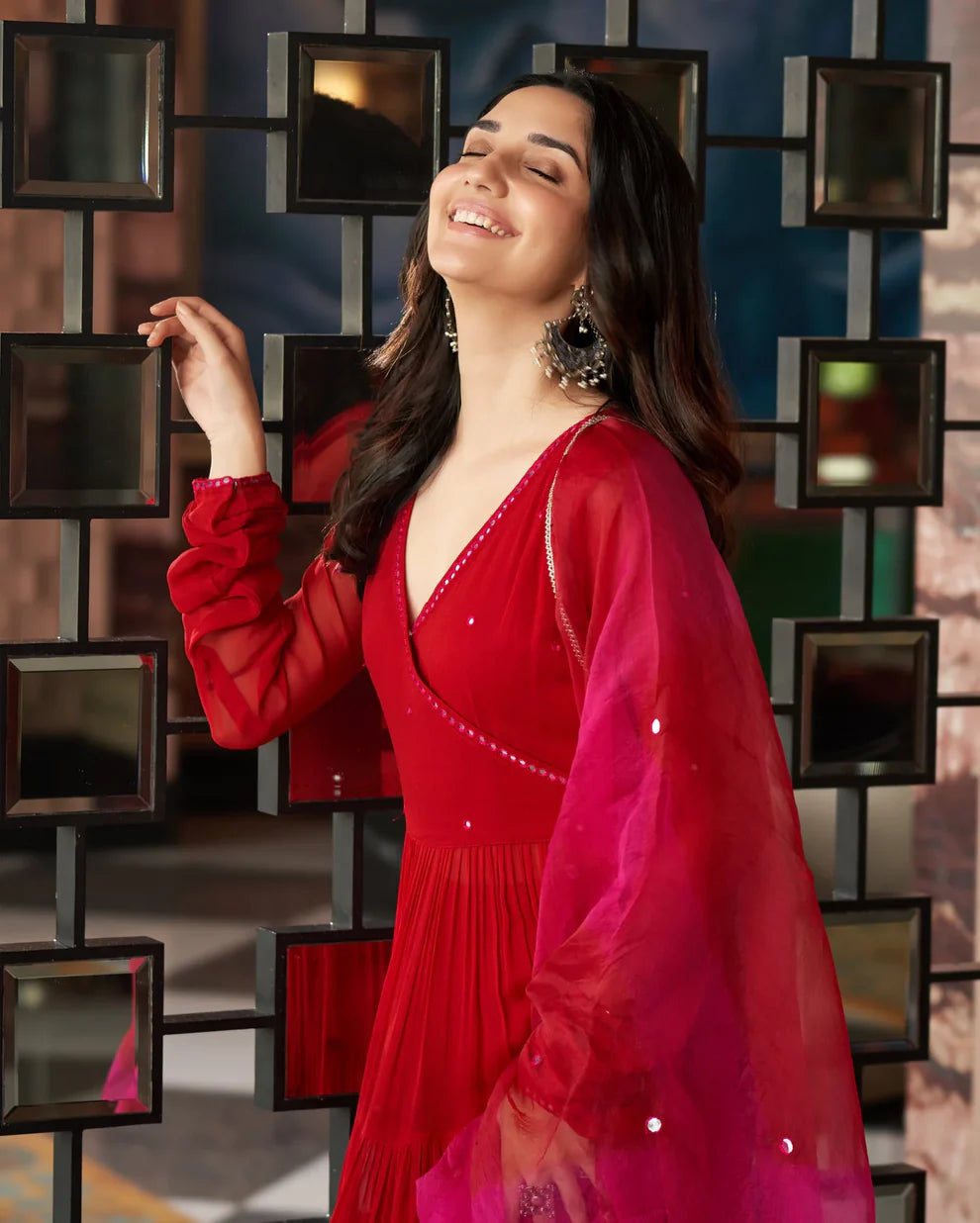 Designer Georgette Anarkali Suit Set