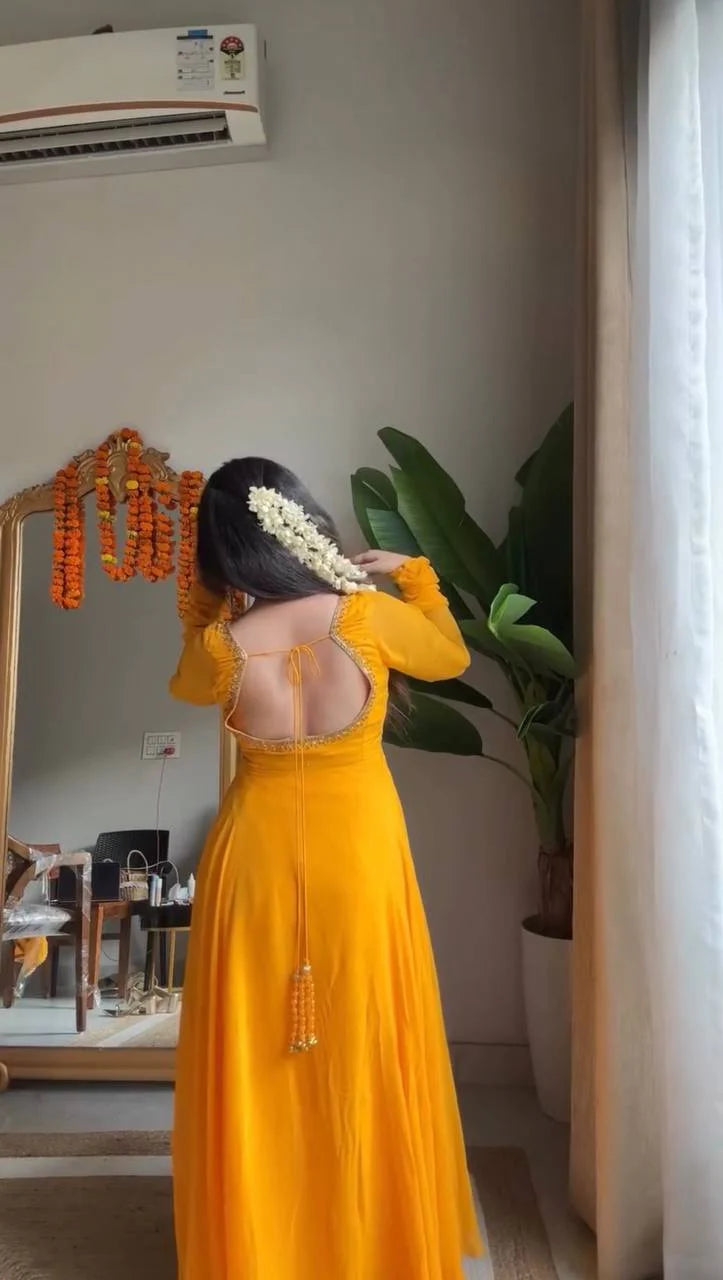 Yellow Elegance Designer Anarkali Suit Set