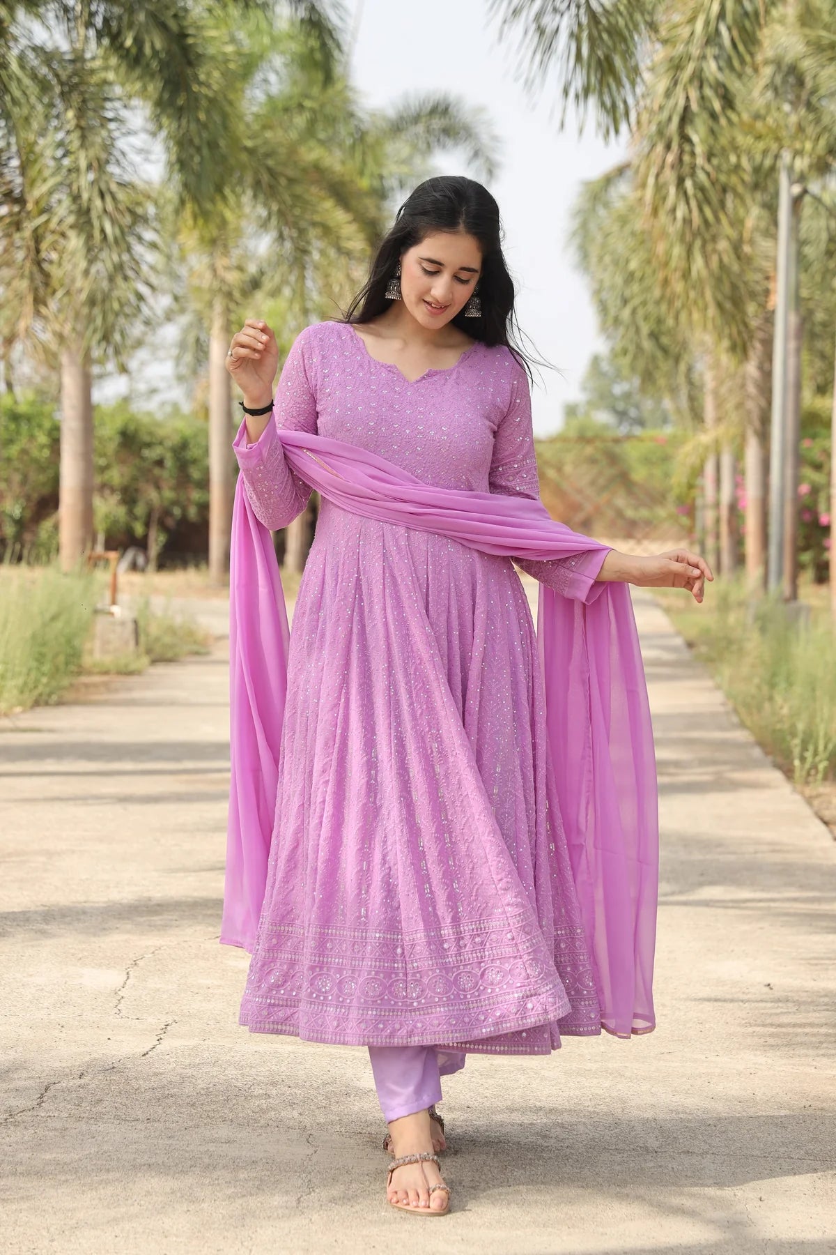 AADHYA PURPLE ANARKALI SUIT SET