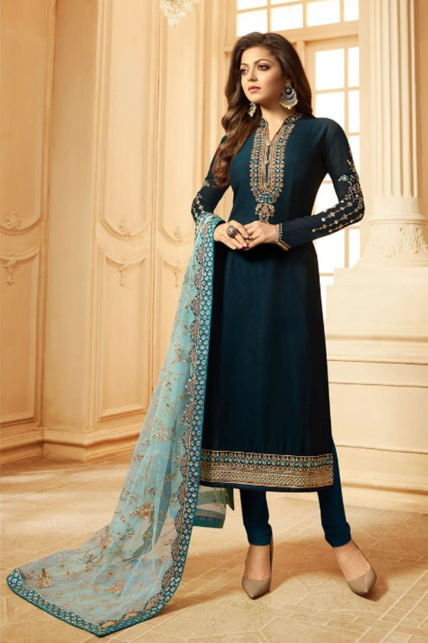 Teal Georgette salwar suit