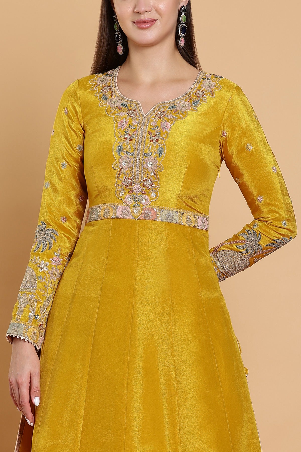 Mustard Yellow Heritage Sharara Set