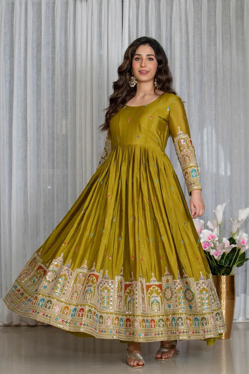 Tulip Designer Cinon Silk Anarkali Suit Set